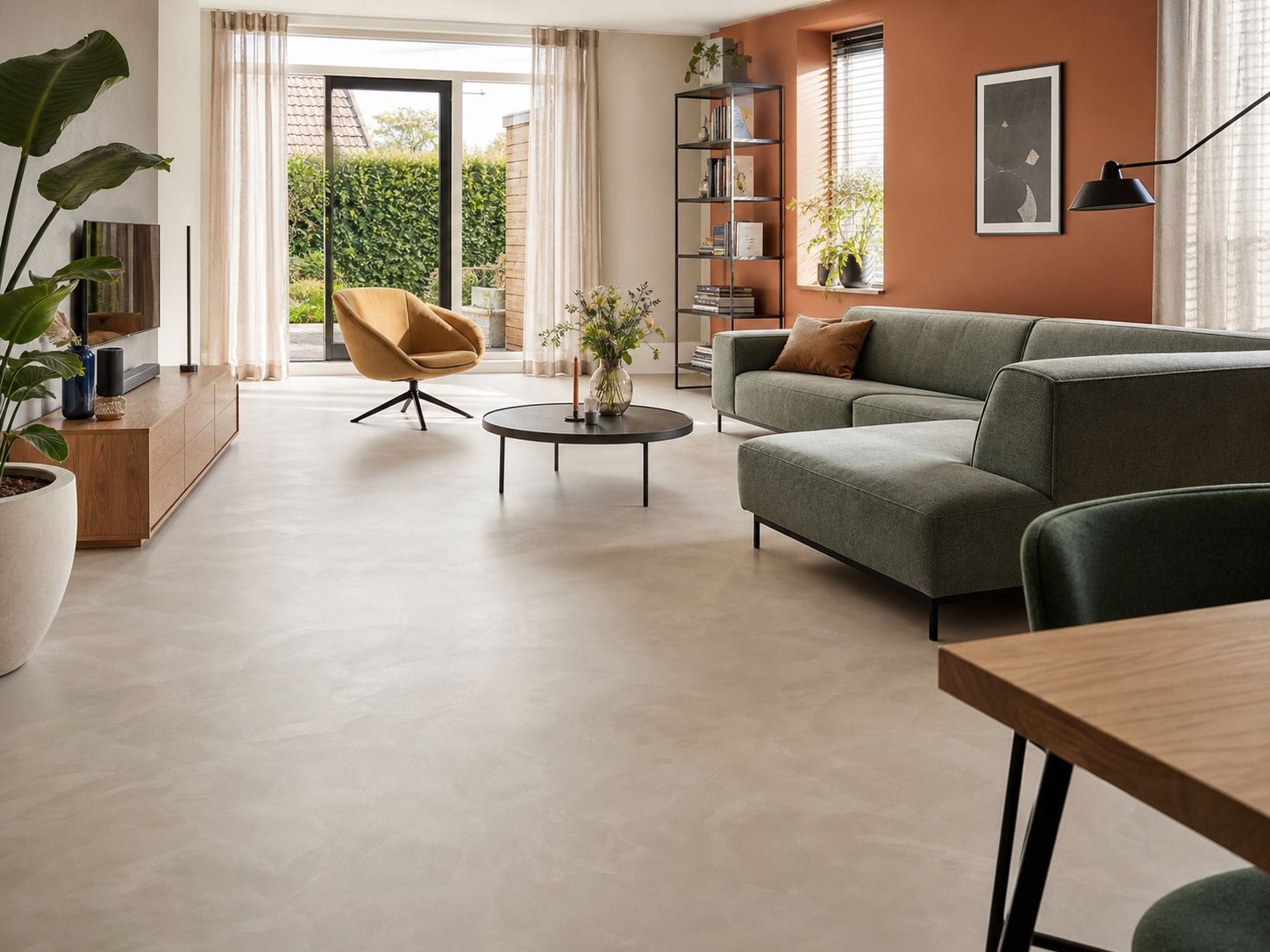 Marmerstone gietvloer met marmerlook, geschikt voor vloerverwarming